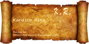 Kardics Rita névjegykártya