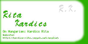 rita kardics business card